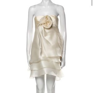 MARCHESA 100% silk strapless dress size 4